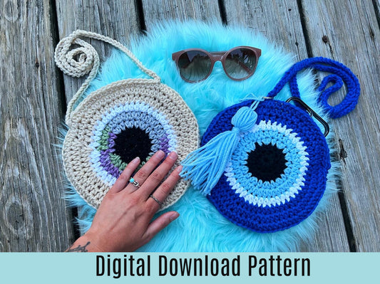 Evil Eye Crochet Purse Pattern - Digital Download