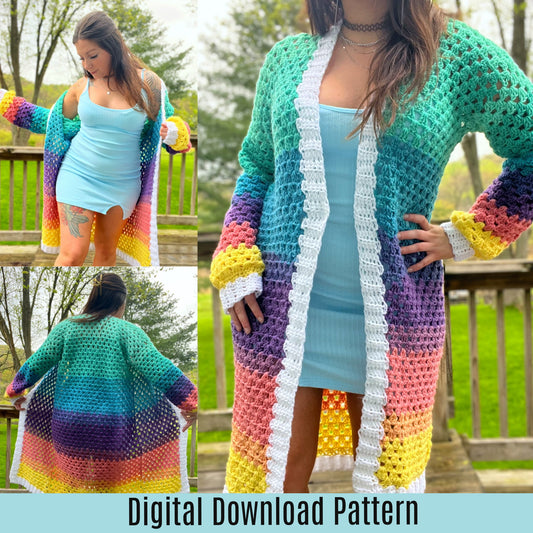 Knot-Your-Granny's Sweater Pattern - PDF Digital Download Only - Crochet Cardigan Pattern